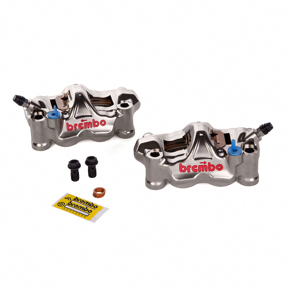 Caliper Set, P4 32mm, GP4-rx Kit, Billet 2-Piece, 108mm Radial Mount, Front, Nickel
